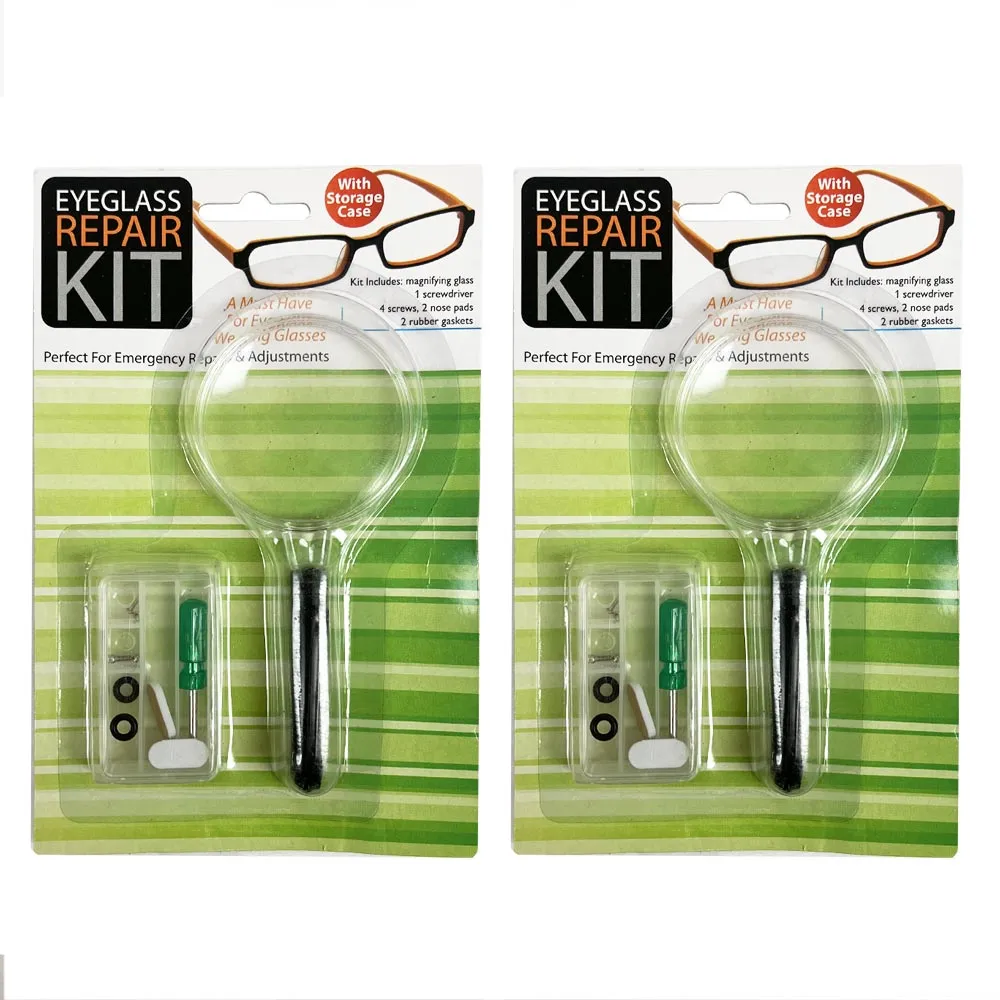 2 PK Optical Repair Tool Kit Screw Nut Nose Pad Screwdriver Sunglasses Eyeglass