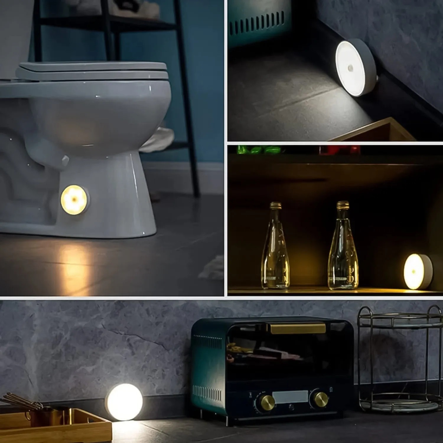 8 LED Night Lights With USB Charging & Double-Sided Adhesive Pads(1 Pc)