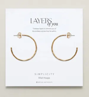 Bryan Anthonys Simplicity Midi Hoop Earrings 14K Gold