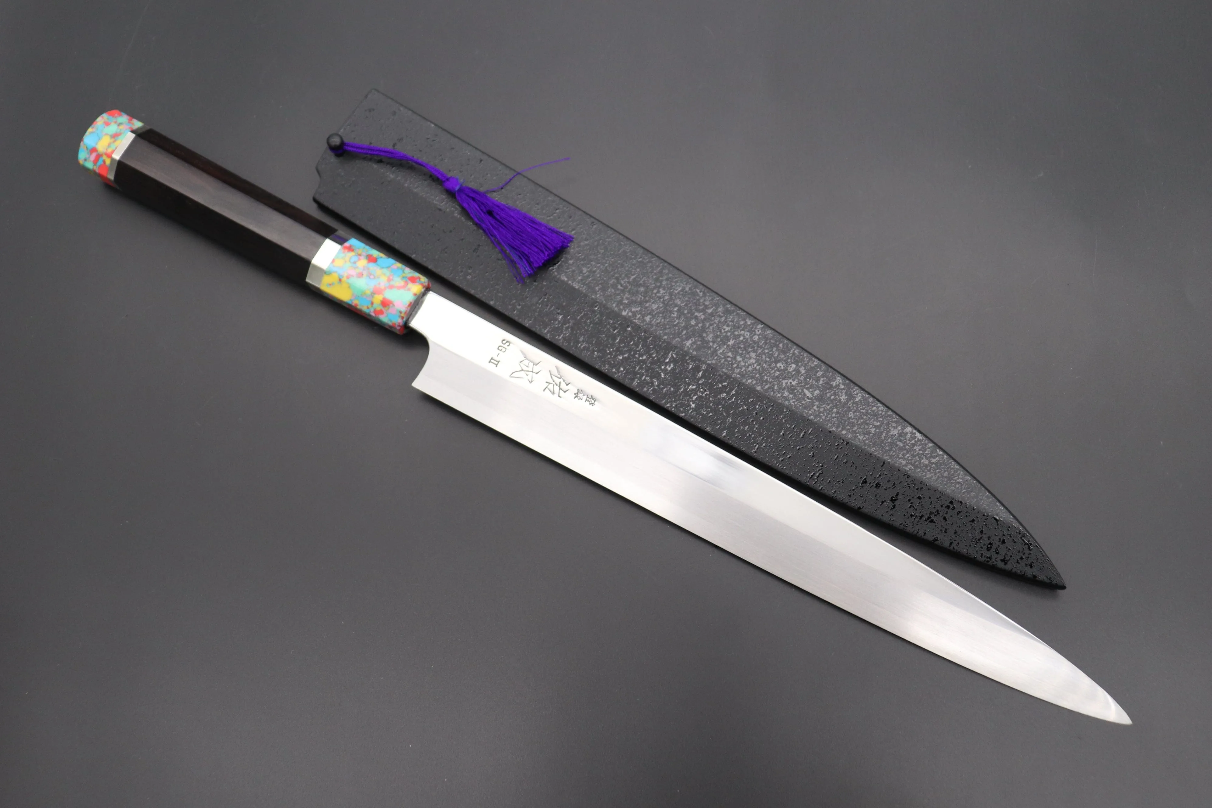 Custom Limited Edition, Sukenari Special Steel Series SG-II Hon Kasumi Yanagiba 270mm (10.6 inch, Single Bevel Edge, SCL-444)
