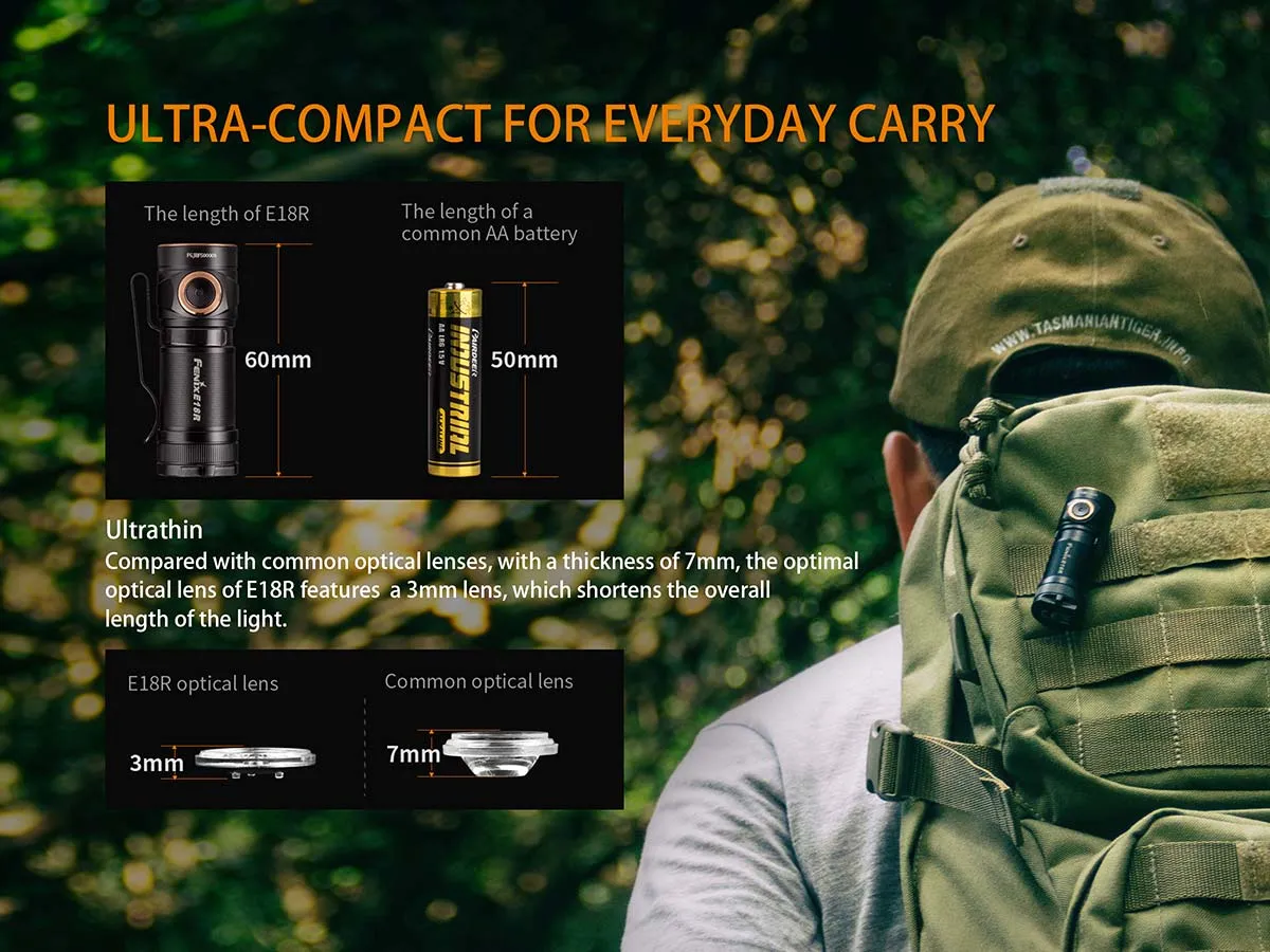 Fenix E18R XP-L Hi Led Flashlight Black 750 Lumen