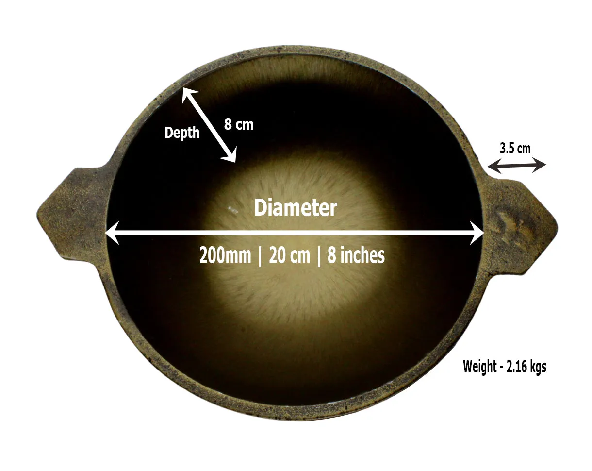 Trilonium Pre-Seasoned Cast Iron Appam Pan 8 Inches, 2.16 Kgs