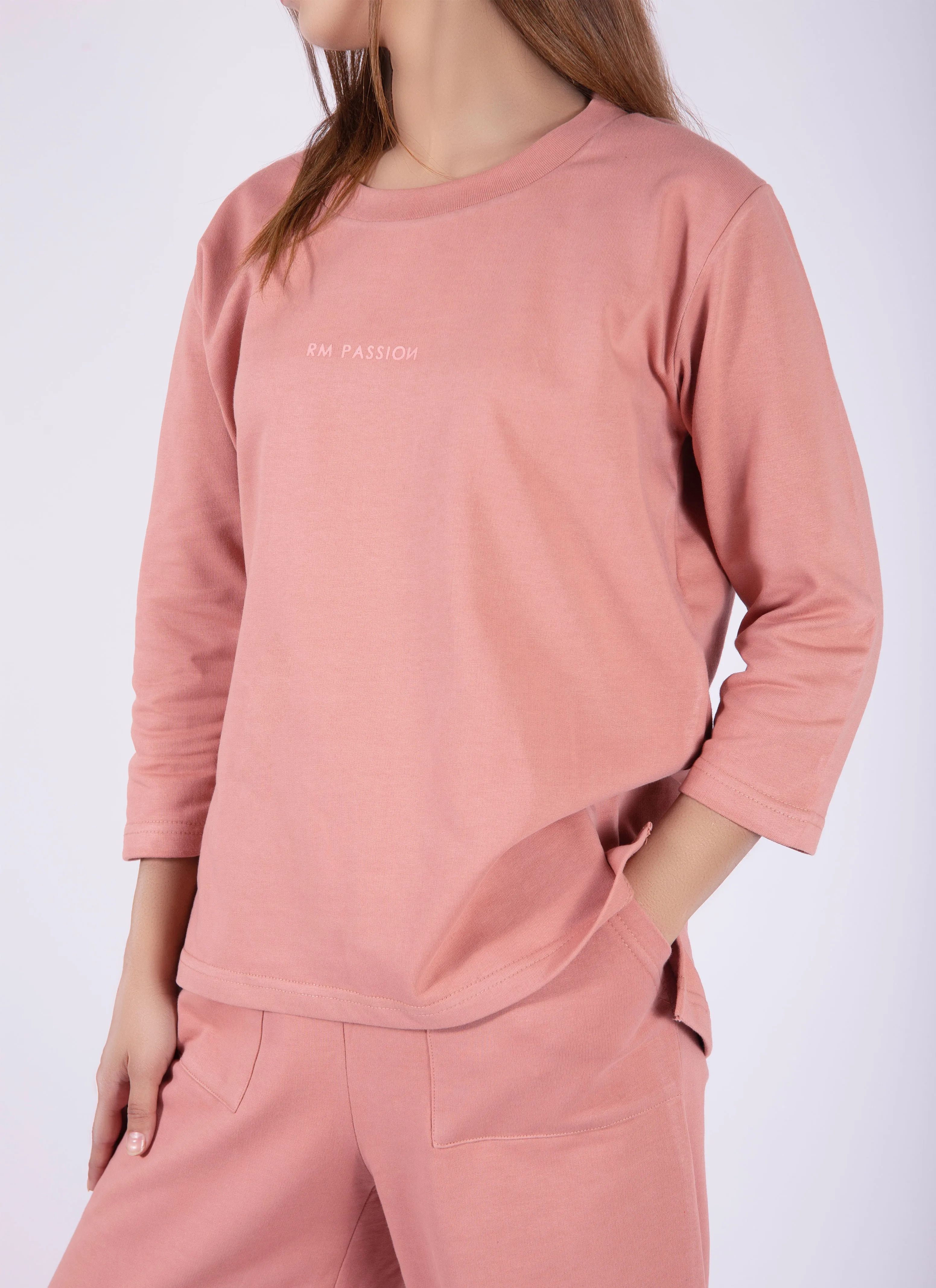 Women Co-ords Top / Bell Trouser ( Pink )