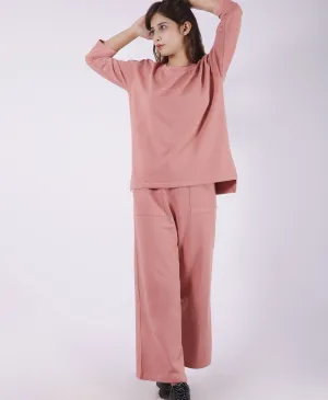 Women Co-ords Top / Bell Trouser ( Pink )