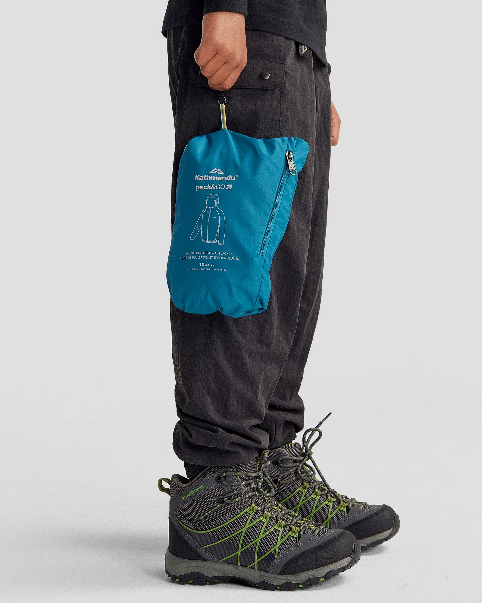 Youth Pocket-it 2-layer Rain Jacket - Dark Eddy
